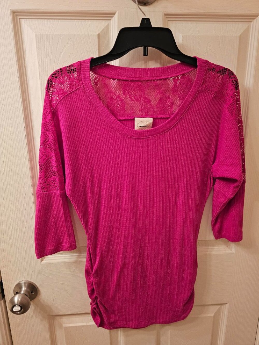 NWOT Self Esteem Large Pink 3/4 Sleeve Blouse